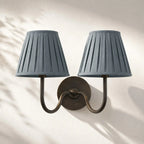 Linen Drum Brass Wall Light