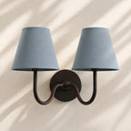 Linen Drum Brass Wall Light