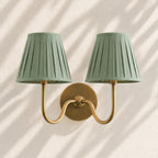 Linen Drum Brass Wall Light