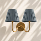 Linen Drum Brass Wall Light