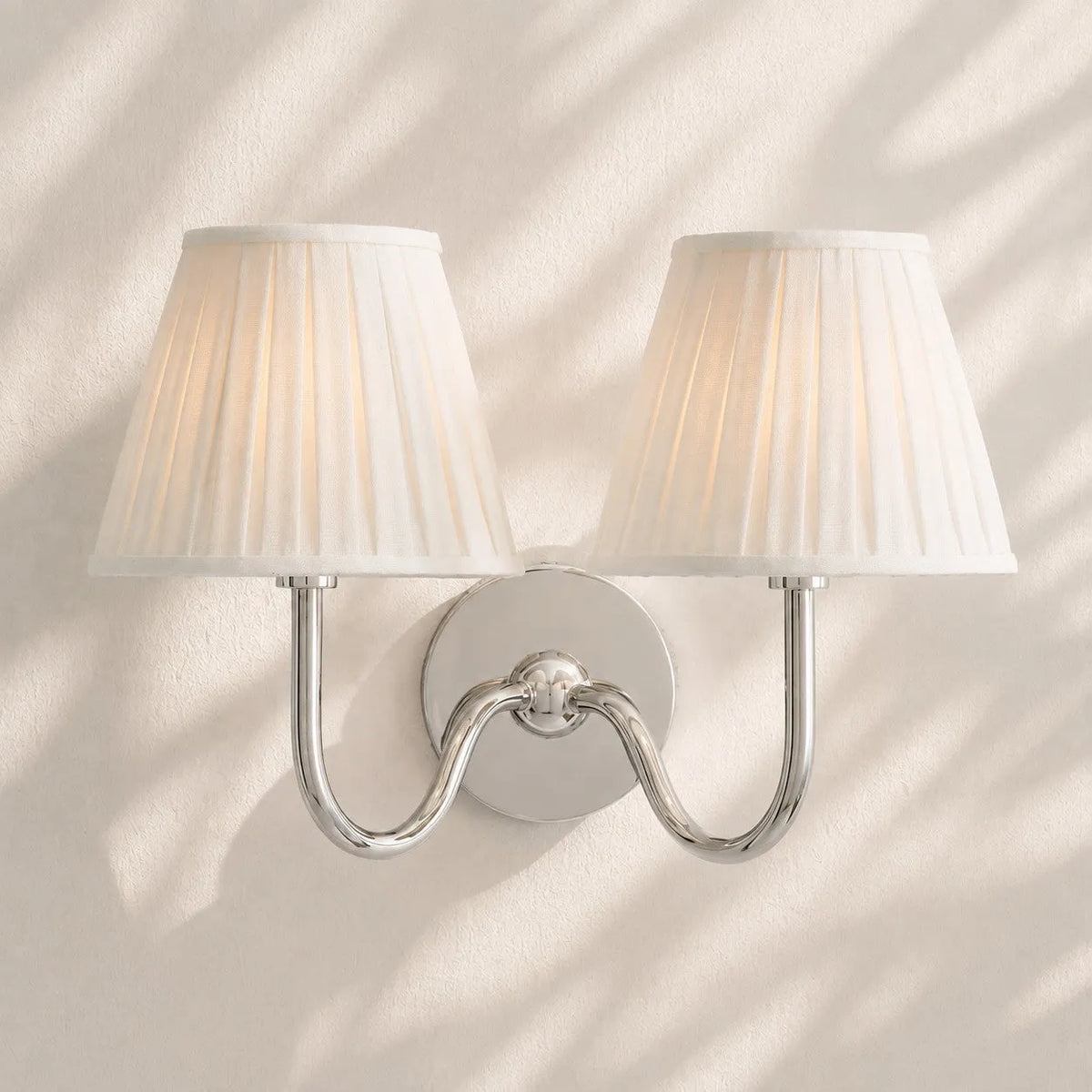 Linen Drum Brass Wall Light