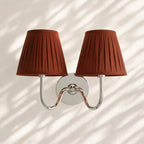 Linen Drum Brass Wall Light