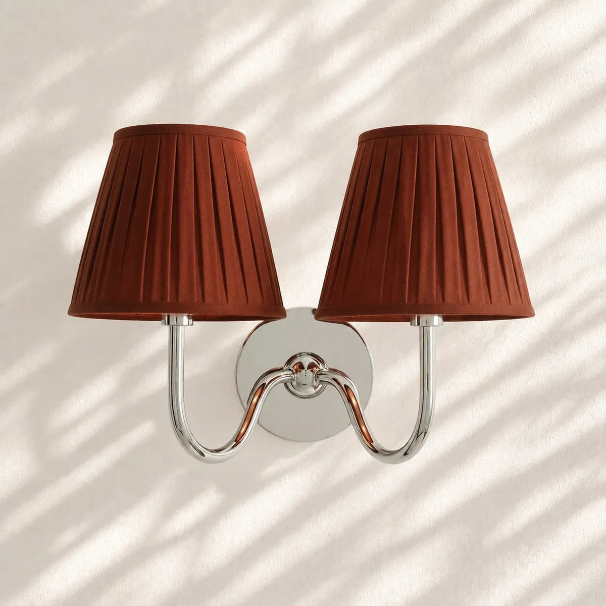 Linen Drum Brass Wall Light