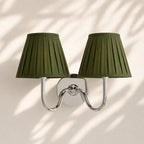 Linen Drum Brass Wall Light