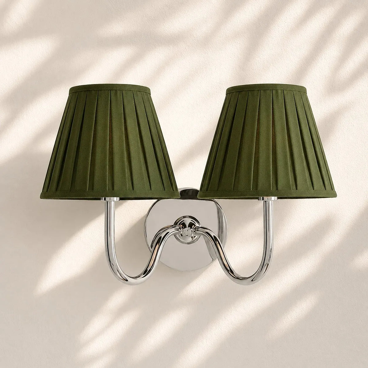 Linen Drum Brass Wall Light