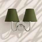 Linen Drum Brass Wall Light