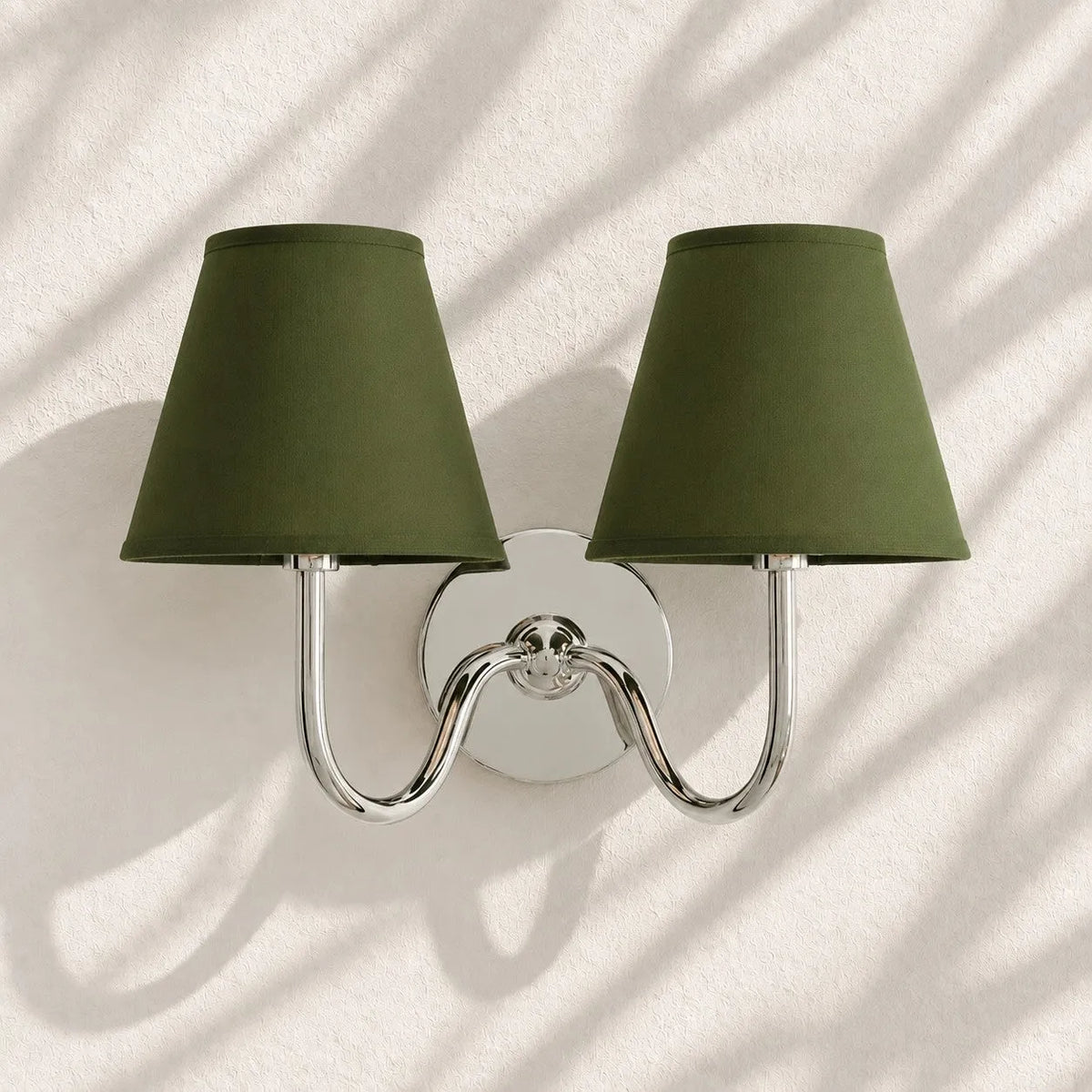 Linen Drum Brass Wall Light