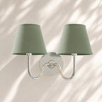 Linen Drum Brass Wall Light
