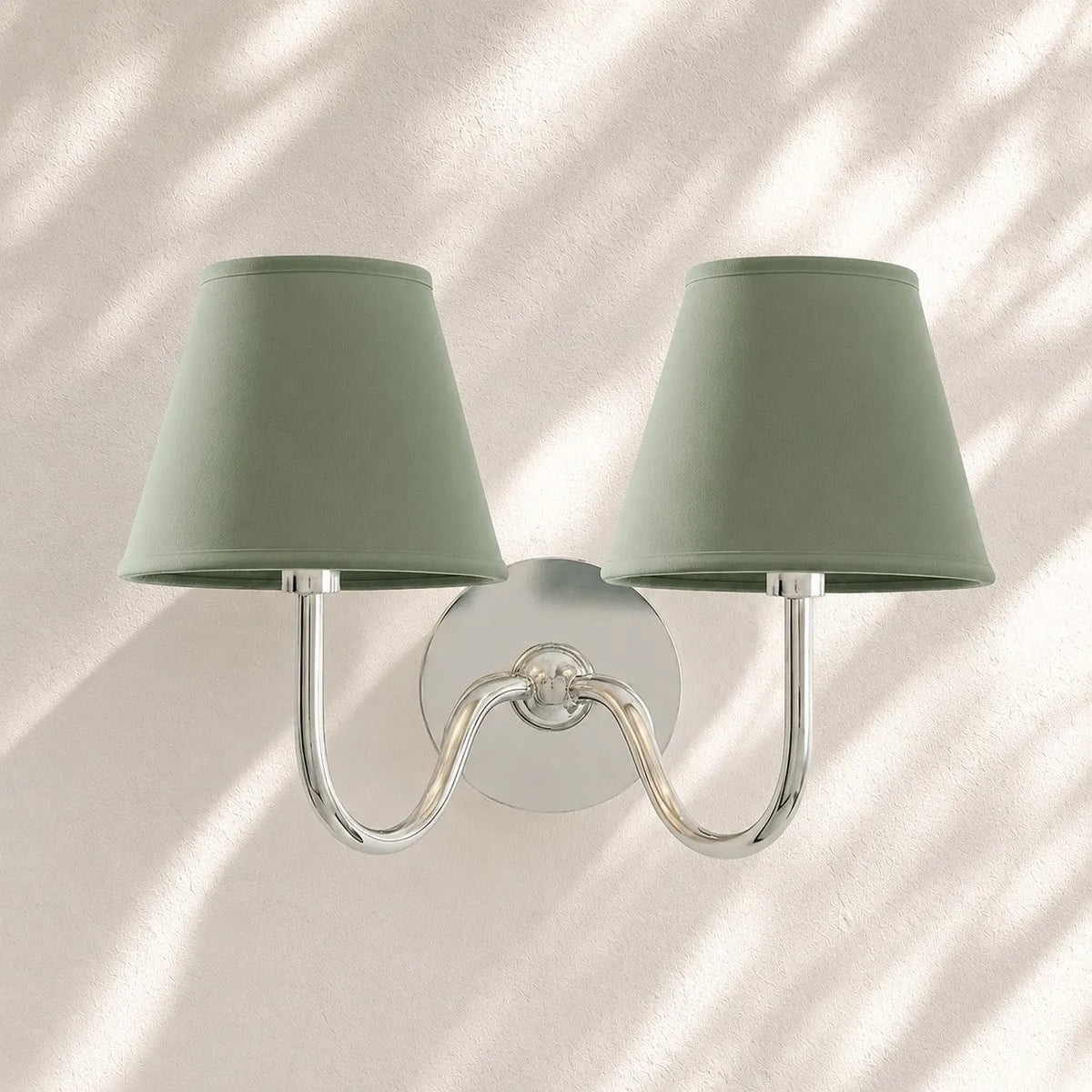 Linen Drum Brass Wall Light