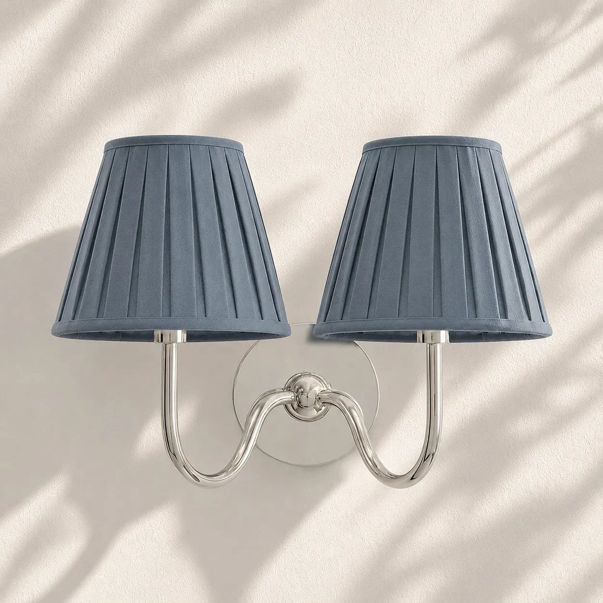 Linen Drum Brass Wall Light