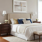 Linen Drum Brass Wall Light