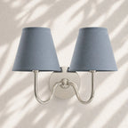 Linen Drum Brass Wall Light