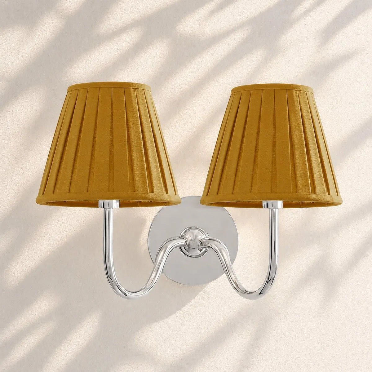 Linen Drum Brass Wall Light