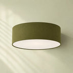 Linen Drum Flush Ceiling Light