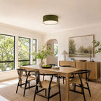 Linen Drum Flush Ceiling Light