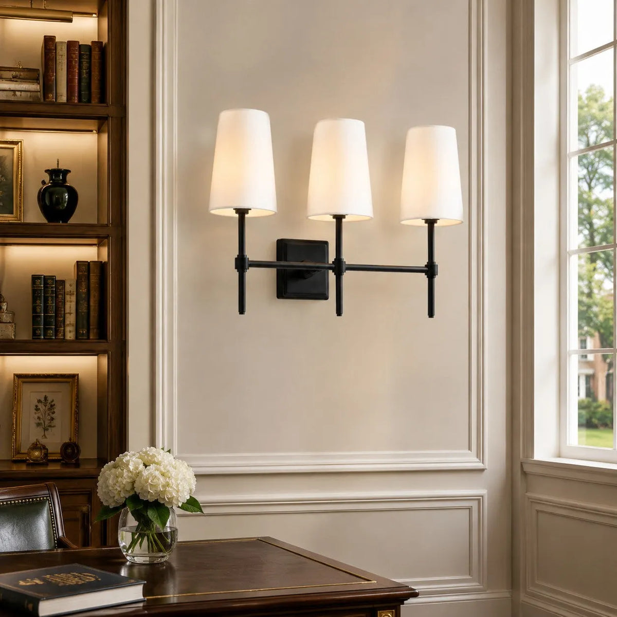 Linen Drum Multi Light Wall Lamp