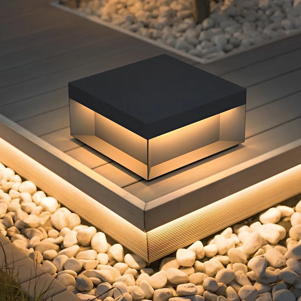 Low Square Deck Pillar Light