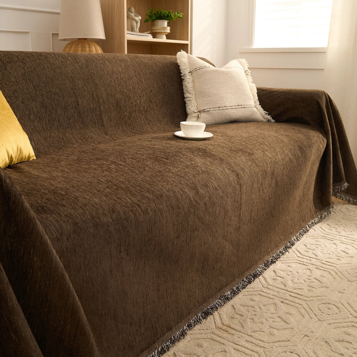 Luxe Solid Colour Chenille Sofa Cover