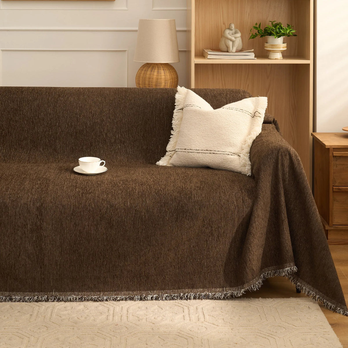 Luxe Solid Colour Chenille Sofa Cover