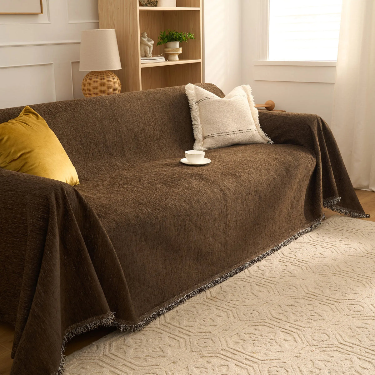Luxe Solid Colour Chenille Sofa Cover