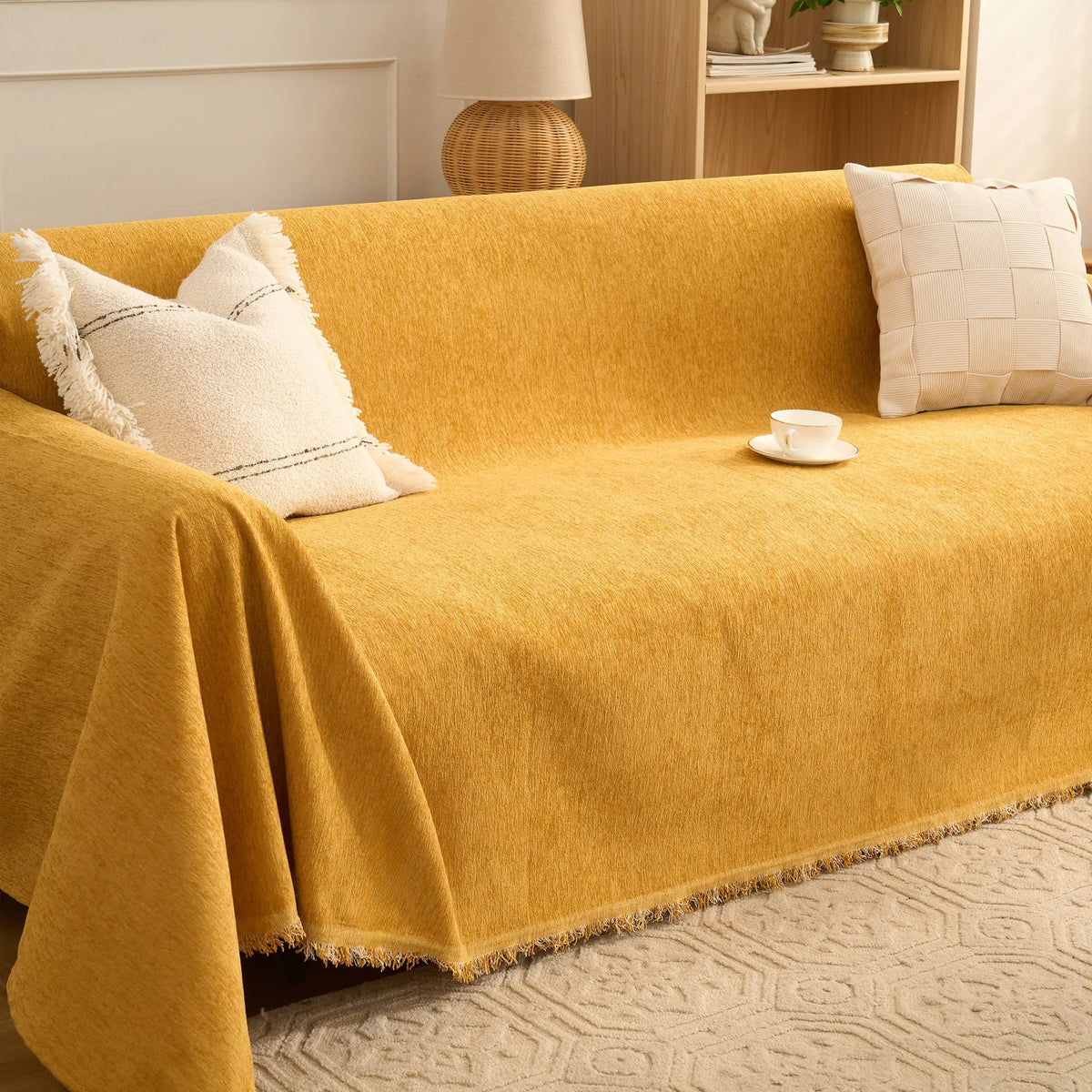 Luxe Solid Colour Chenille Sofa Cover