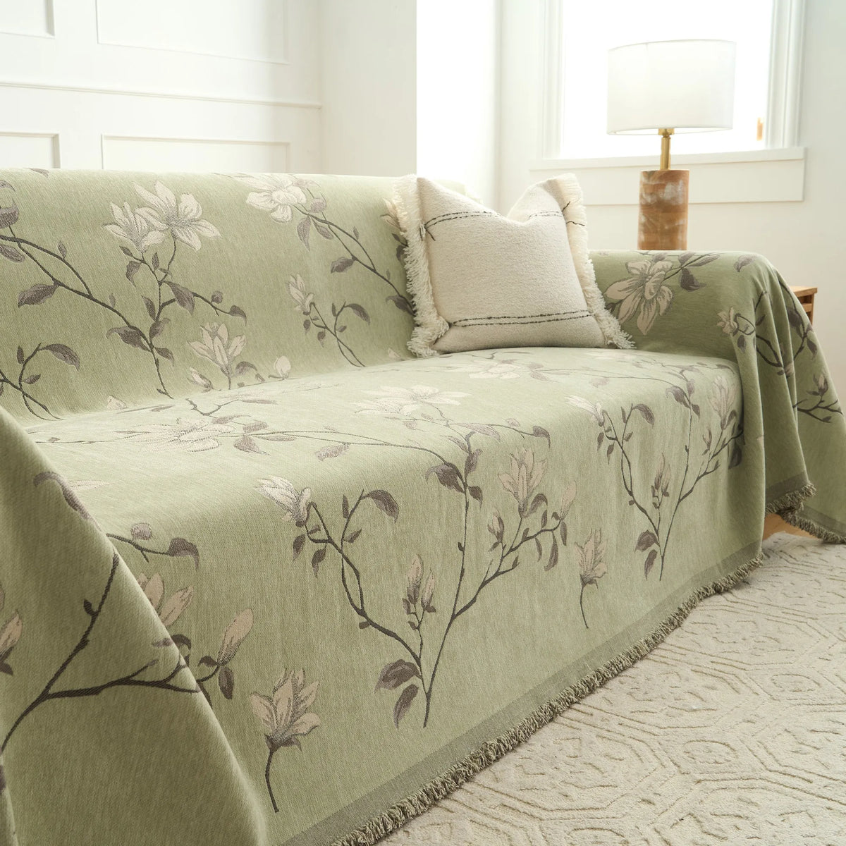 Magnolia Floral Sofa Throw
