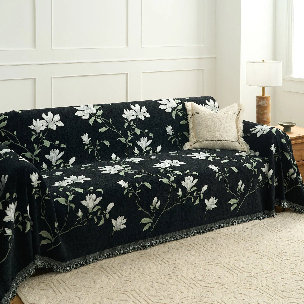 Magnolia Floral Sofa Throw