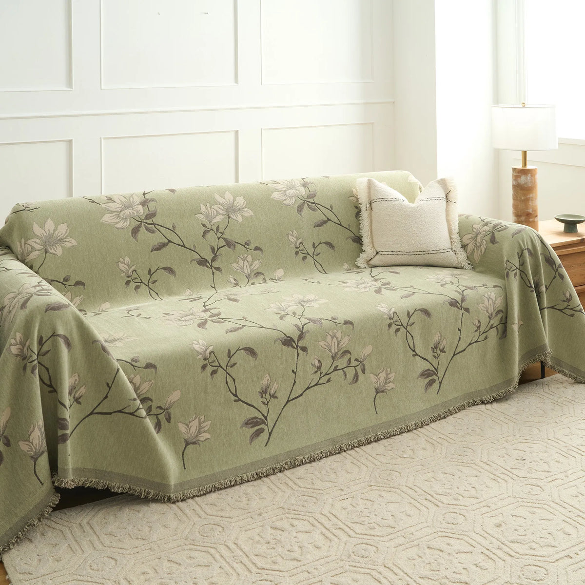 Magnolia Floral Sofa Throw