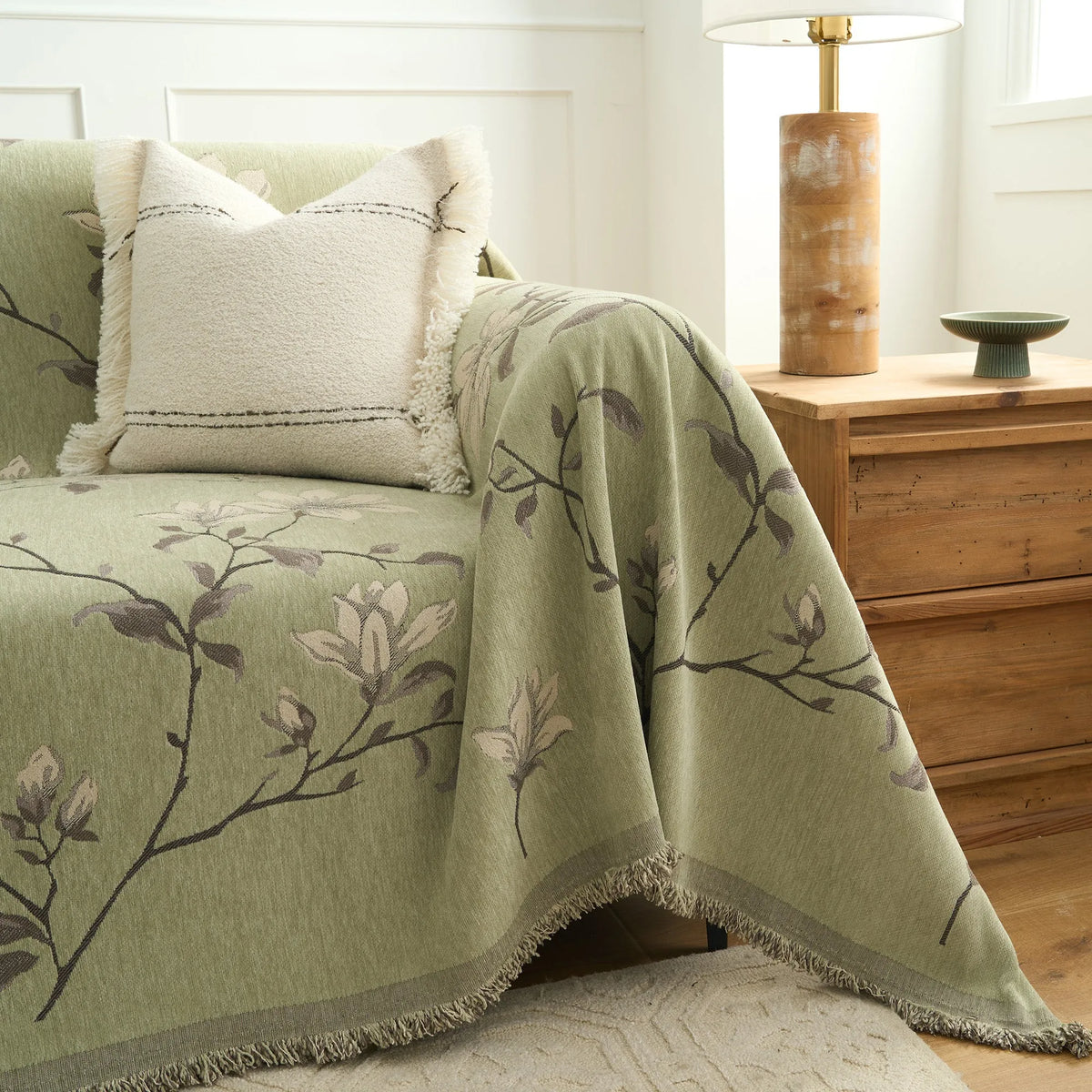 Magnolia Floral Sofa Throw