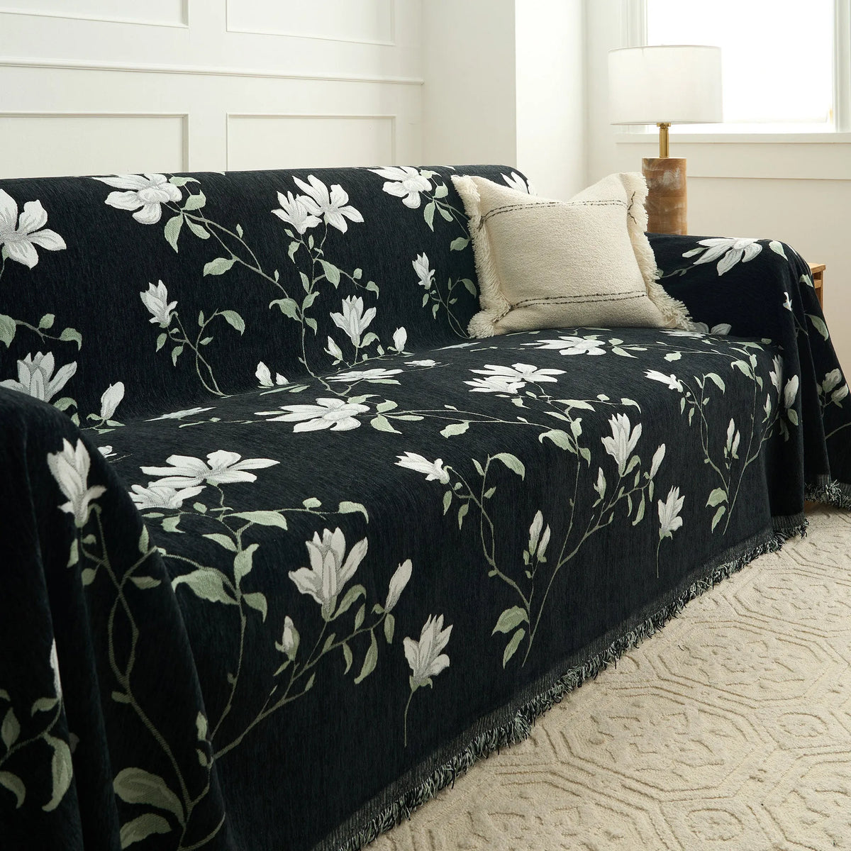 Magnolia Floral Sofa Throw