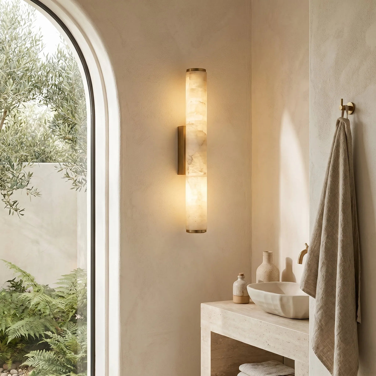 Marble Effect Copper Wall Light
