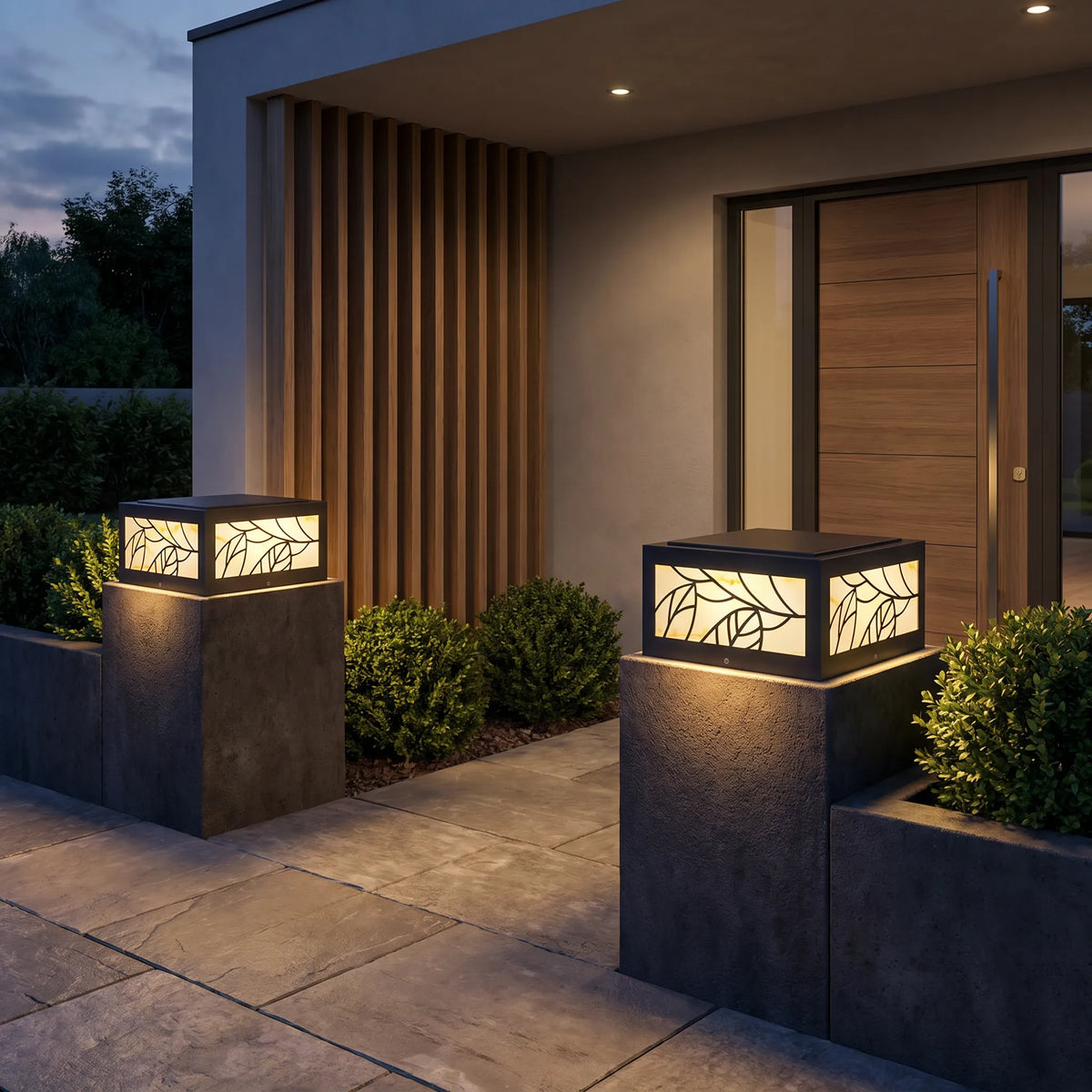 Marble Effect Gate Pillar Light