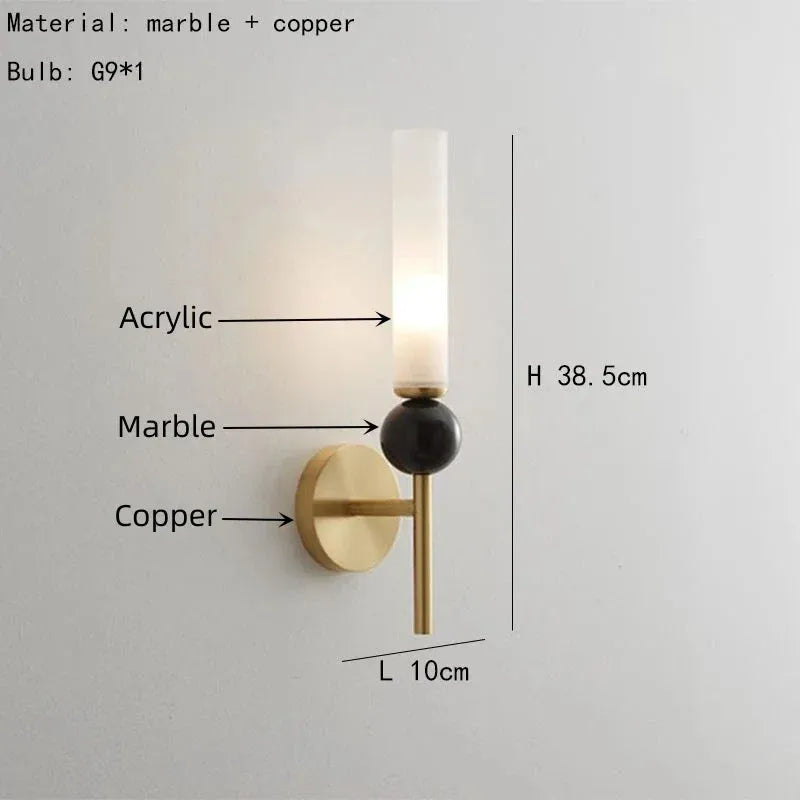 Marble Face Copper Wall Light