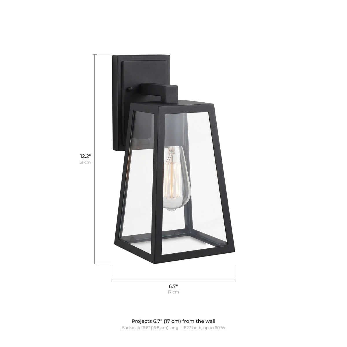 Matte Black Outdoor Wall Lantern