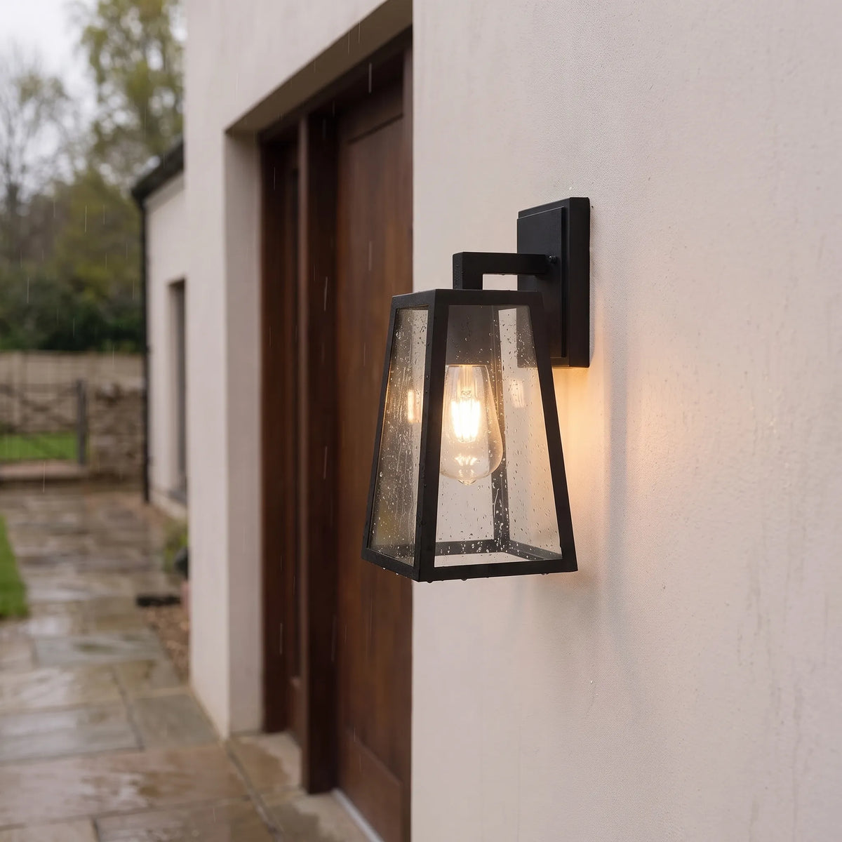 Matte Black Outdoor Wall Lantern