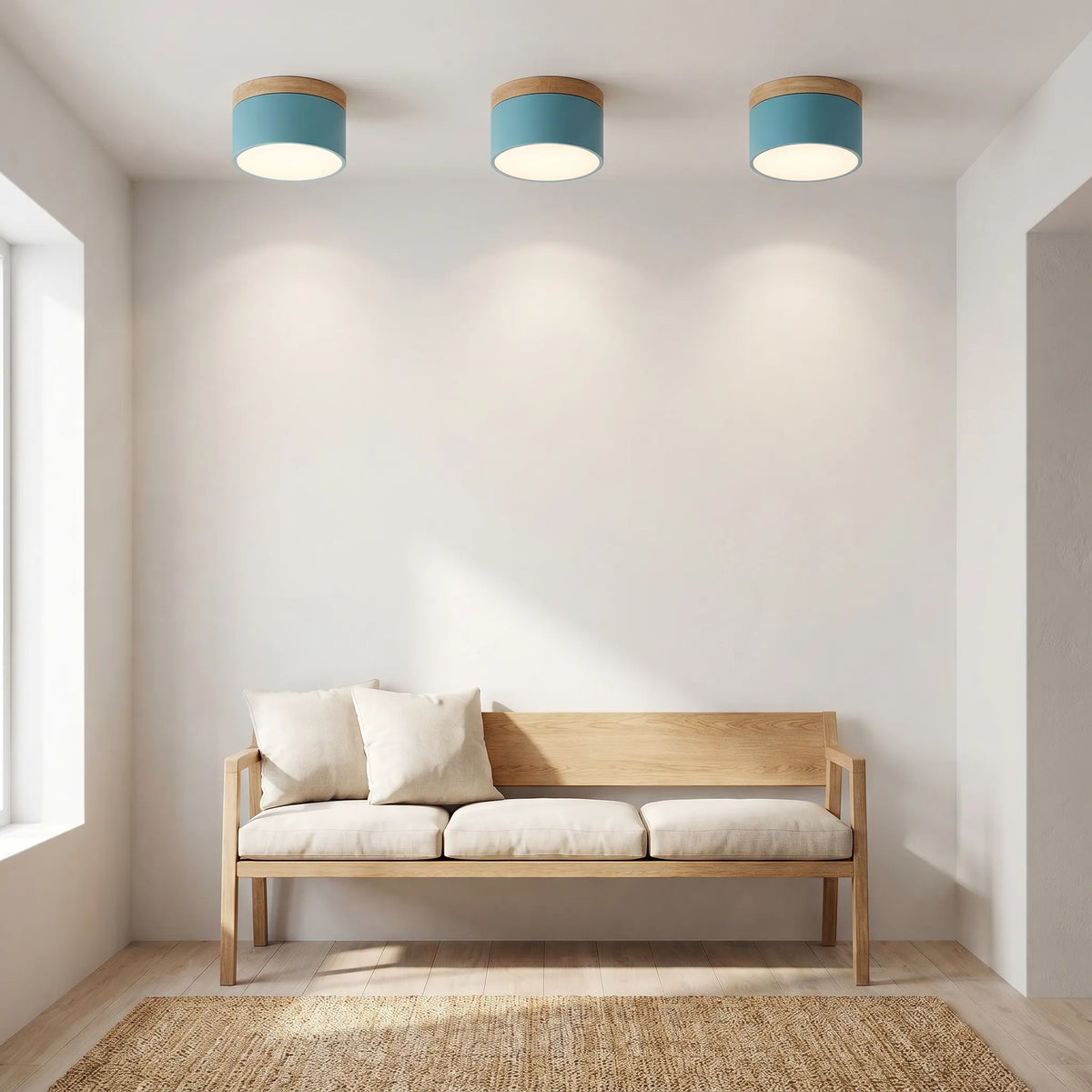 Mini Wood-Top LED Ceiling Light