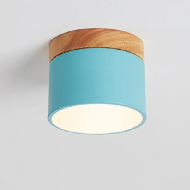 Mini Wood-Top LED Ceiling Light