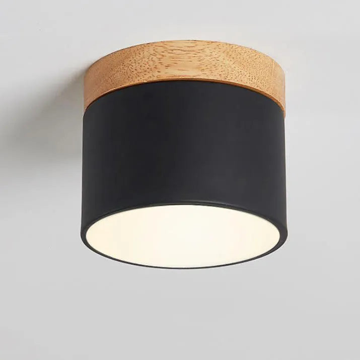 Mini Wood-Top LED Ceiling Light