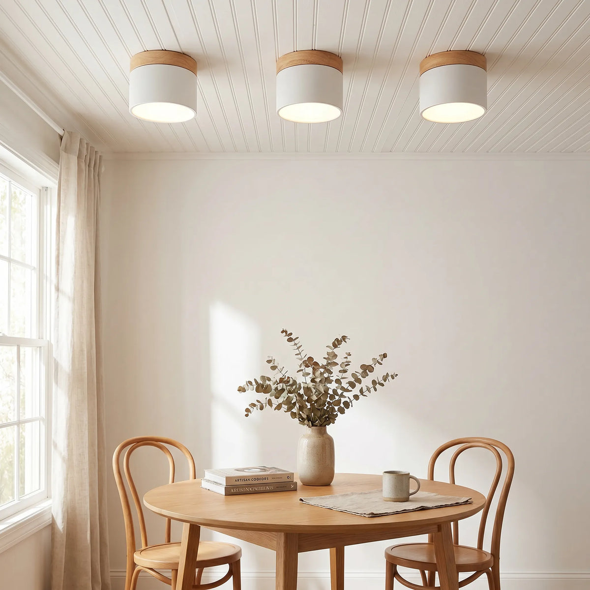 Mini Wood-Top LED Ceiling Light