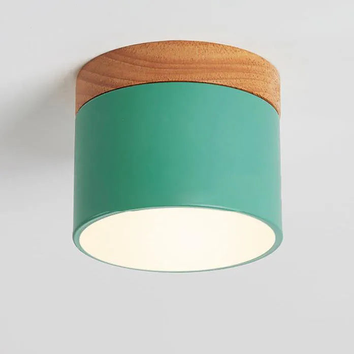 Mini Wood-Top LED Ceiling Light
