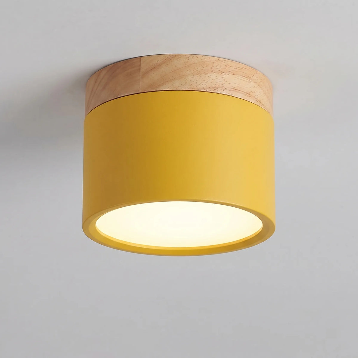 Mini Wood-Top LED Ceiling Light