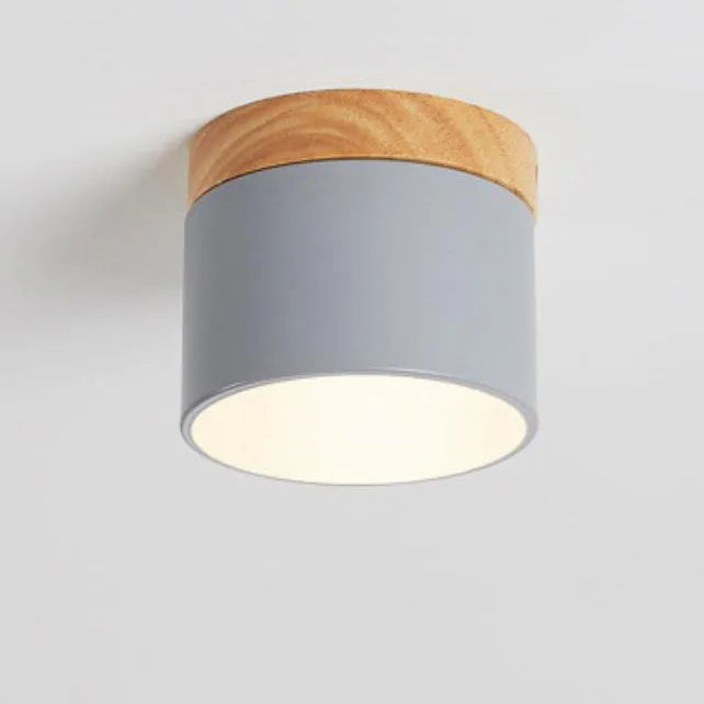 Mini Wood-Top LED Ceiling Light