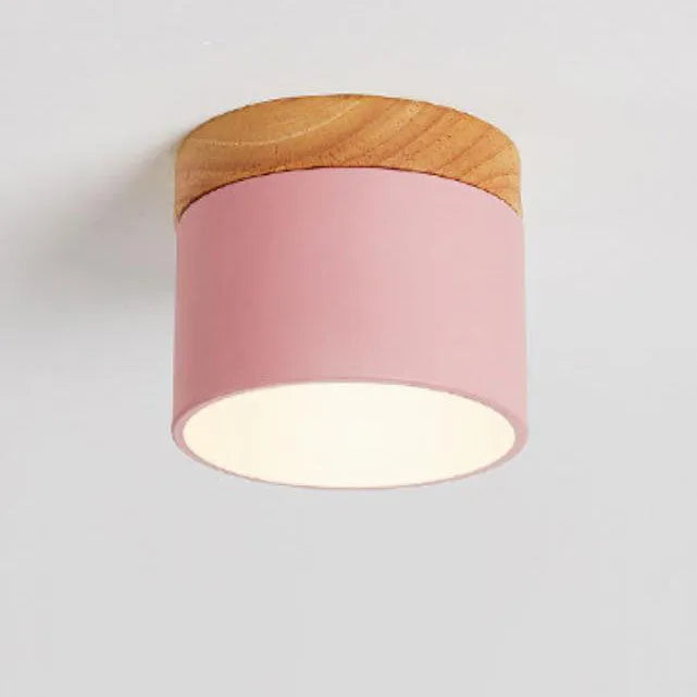 Mini Wood-Top LED Ceiling Light