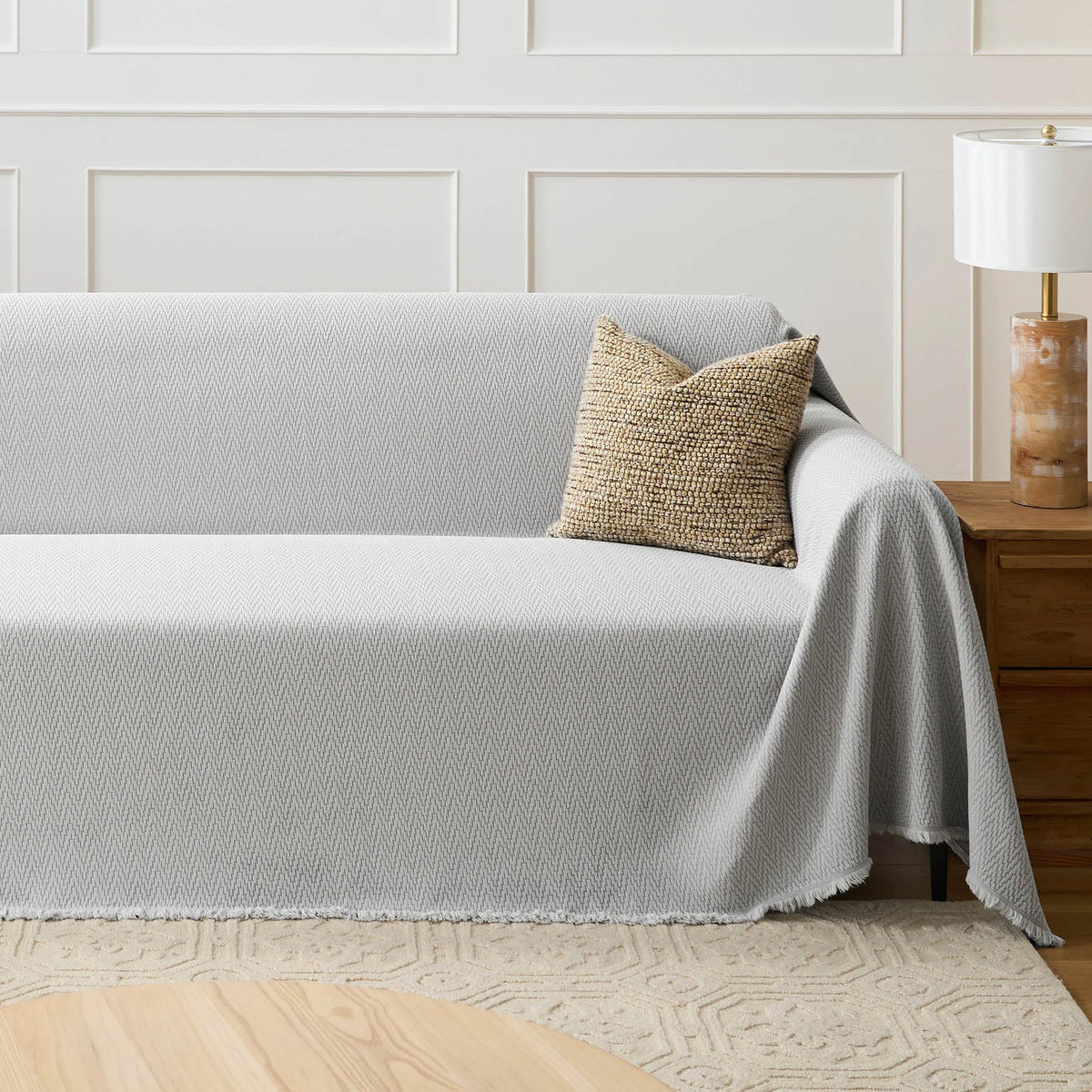 Minimalist Herringbone Chic Sofa Cover