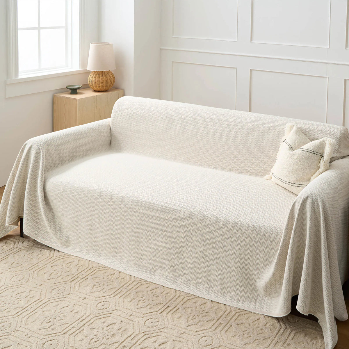 Minimalist Herringbone Chic Sofa Cover