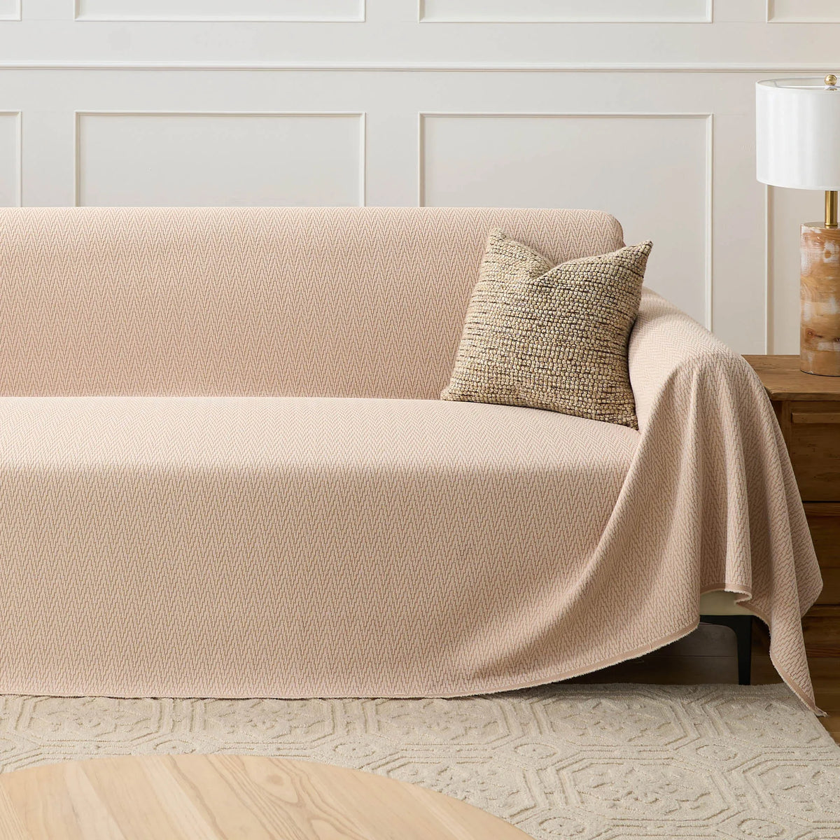 Minimalist Herringbone Chic Sofa Cover
