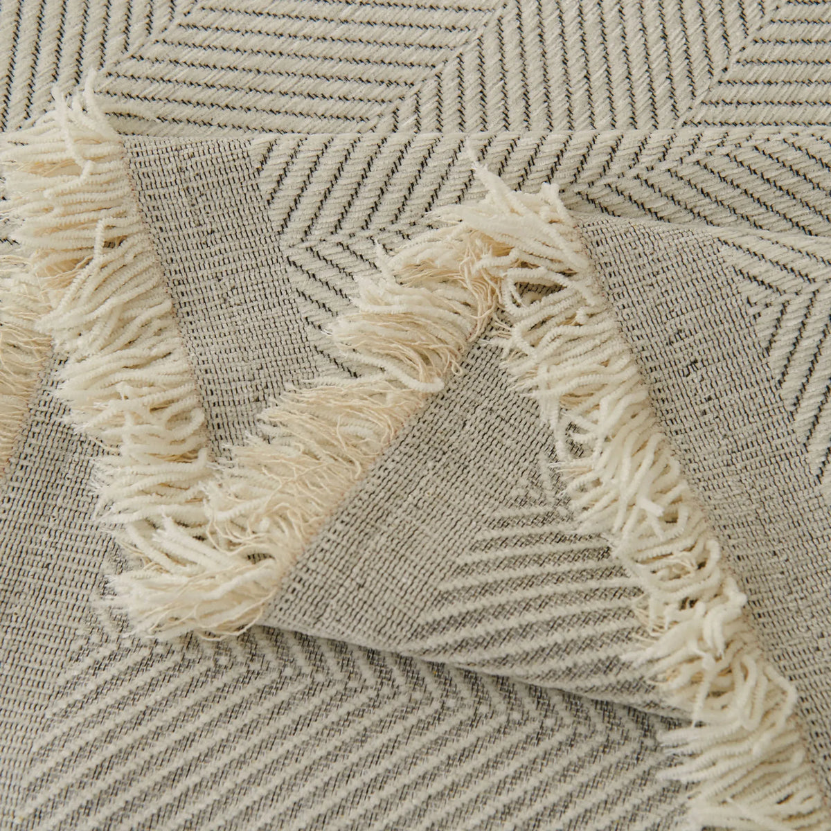 Minimalist Herringbone Woven Sofa Throw