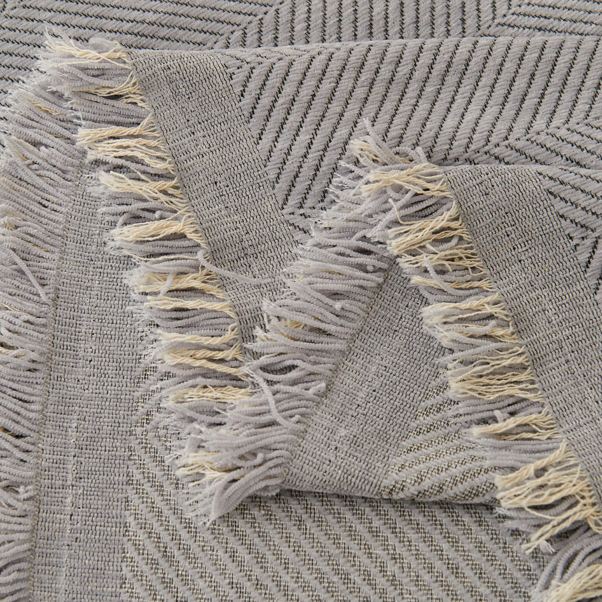 Minimalist Herringbone Woven Sofa Throw