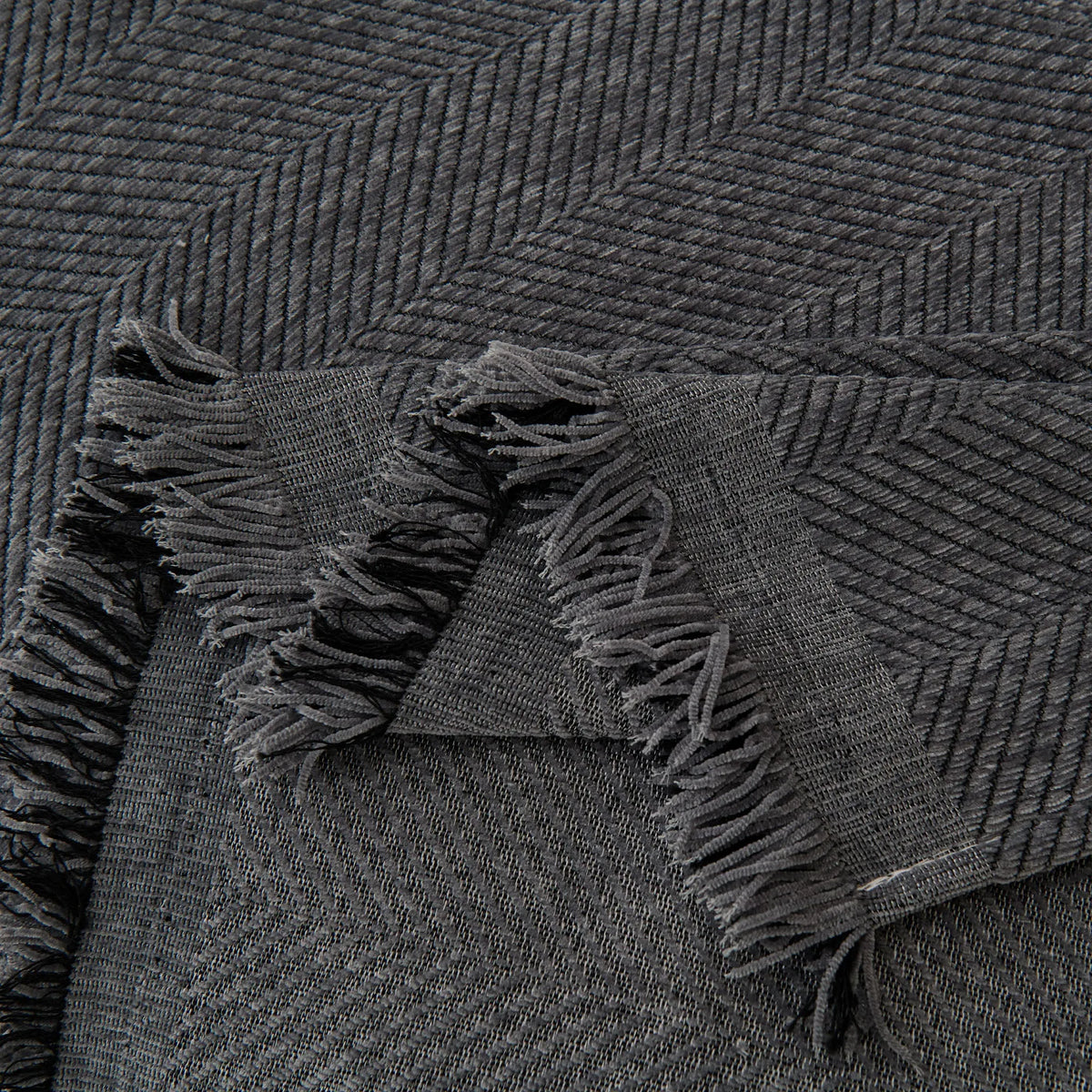 Minimalist Herringbone Woven Sofa Throw