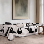 Modern White Jacquard Sofa Cover